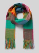 Kurt Beines Schal mit Fransen Modell 'happy' in Orange, Größe 1