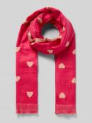 Kurt Beines Schal aus Viskose-Mix mit Fransen in Pink, Größe 1