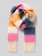 Kurt Beines Schal mit Streifenmuster und Fransen in Pink, Größe 1