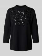 s.Oliver BLACK LABEL Regular Fit 3/4-Shirt aus Viskose-Mix in Black, G...