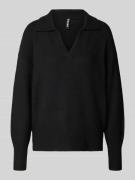 Pieces Regular Fit Strickpullover mit Wollanteil Modell 'MALOU' in BLA...
