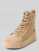 Tamaris High Top Sneaker aus echtem Veloursleder in Beige, Größe 36