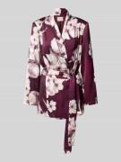 Rinascimento Jacke mit Bindegürtel in Bordeaux, Größe L