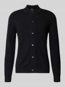 Christian Berg Men Strickjacke aus Baumwoll-Kaschmir-Mix in Anthrazit ...