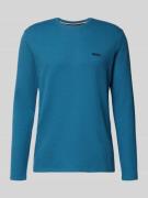 BOSS Regular Fit Langarmshirt aus Baumwoll-Mix in Petrol, Größe L