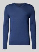 Christian Berg Men Strickpullover aus Woll-Mix mit V-Ausschnitt in Jea...