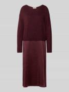 ROBE LÉGÈRE Midikleid im Double-Layer-Look in Bordeaux, Größe 36