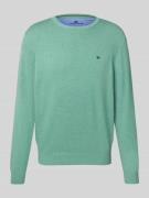 Fynch-Hatton Strickpullover mit Rundhalsausschnitt in Schilf, Größe L
