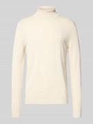 Christian Berg Men Pullover aus Woll-Mix mit Rollkragen in Ecru Melang...