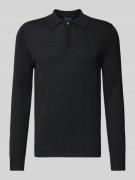 Christian Berg Men Regular Fit Strickpullover aus Woll-Mix mit Umlegek...
