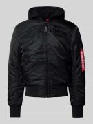 Alpha Industries Bomberjacke mit Label-Patch in Black, Größe L