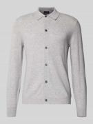 Christian Berg Men Strickjacke aus Baumwoll-Kaschmir-Mix in Hellgrau M...