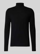 Christian Berg Men Rollkragenpullover aus Wolle-Kaschmir-Mix in Black,...