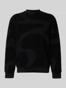 Emporio Armani Sweatshirt mit Strukturmuster in Black, Größe S