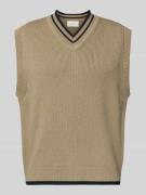 Wood Wood Wollpullunder mit V-Ausschnitt Modell 'COBEK' in Hellbraun, ...