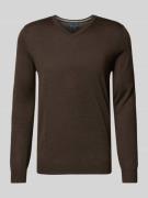 Christian Berg Men Strickpullover aus Woll-Mix mit V-Ausschnitt in Dun...