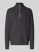 JAKE*S STUDIO MEN Regular Fit Strickpullover mit Woll-Anteil in Anthra...