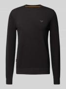 PME Legend Strickpullover mit Logo-Stitching Modell 'Ricecorn' in Blac...