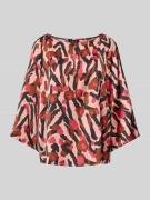 s.Oliver BLACK LABEL Regular Fit Langarmbluse mit Allover-Muster in Ro...