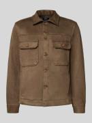 MCNEAL Regular Fit Hemdjacke mit Brusttaschen in Mittelbraun, Größe S