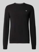Gant Strickpullover mit gerippten Abschlüssen in Black, Größe L