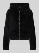 Only Regular Fit Sweatjacke aus Teddyfell Modell 'NEWANNA' in Black, G...