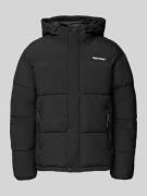 REVIEW Steppjacke mit Label-Stitching und Reißverschlusstaschen in Bla...