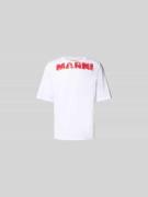 Marni Regular Fit T-Shirt mit Logo-Print in Weiss, Größe 48