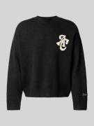 ANOTHER COTTON LAB Strickpullover mit Label-Detail in Black, Größe M