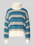 Liu Jo White Rollkragenpullover mit Alpaka-Anteil in Bleu, Größe L