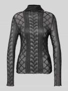 Luisa Cerano Strickpullover mit Lochmuster in Anthrazit, Größe 42