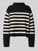 Jake*s Collection Strickpullover mit geripptem Stehkragen in Black, Gr...