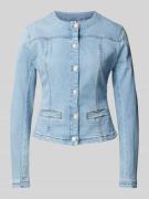 Liu Jo White Jeansjacke mit Rundhalsausschnitt Modell 'GIACCA SHINY' i...