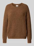 Fynch-Hatton Strickpullover mit gerippten Abschlüssen in Mittelbraun M...