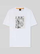 BOSS Orange Regular Fit T-Shirt aus reiner Baumwolle in Weiss, Größe M