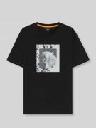 BOSS Orange Regular Fit T-Shirt aus reiner Baumwolle in Black, Größe L