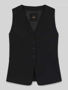 BOSS Orange Slim Fit Weste mit 3-Knopf-Verschluss in Black, Größe 34