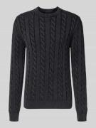 MCNEAL Strickpullover mit gerippten Abschlüssen in Black, Größe L