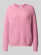 Fynch-Hatton Strickpullover mit gerippten Abschlüssen in Rose, Größe L