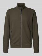 Lerros Sweatjacke mit Reißverschlusstaschen in Oliv, Größe S