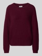 More & More Relaxed Fit Pullover in Strick-Optik mit überzogenen Schul...