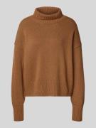 Lanius Oversized Strickpullover aus Schurwoll-Baumwoll-Mix in Cognac, ...
