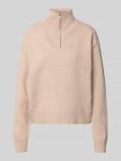 Pieces Regular Fit Pullover mit Troyer-Kragen Modell 'OREE' in Beige, ...