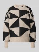 Only Regular Fit Strickpullover mit voluminösem Armschnitt Modell 'GEO...