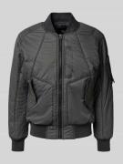 G-Star Raw Bomberjacke mit gerippten Abschlüssen in Anthrazit, Größe L