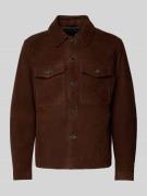 SELECTED HOMME Regular fit Lederjacke in Velours-Optik Modell 'THOM SU...
