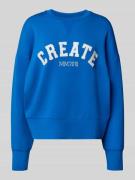 MOS MOSH Oversized Sweatshirt mit Label-Print Modell 'CELLI' in Royal,...