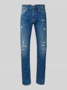 Replay Straight Fit Jeans mit Destroyed-Look Modell 'GROVER' in Jeansb...
