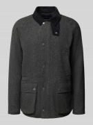 Barbour Regular Fit Wolljacke mit Cord-Besatz Modell 'BEDALE' in Anthr...