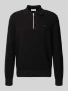 Lacoste Regular Fit Strickpullover in Waffel-Optik in Black, Größe S